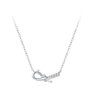 Collar con colgante de circonita redonda en plata de ley S925, versión cobre personalizable, para mujer, perfecto para uso diario. - Product Image 1