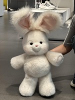 Jolie peluche lapin blanc à longues oreilles, robe fleurie, peluche douce, poupée lapin de dessin animé, décoration de la maison, cadeau d'anniversaire, ODM 45cm