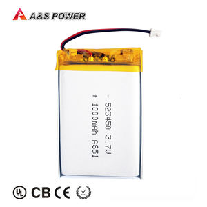 UL/KCRechargeable <span class=keywords><strong>3</strong></span>,7 v 1000mah lipo o de batería de polímero li-polímero Paquete de 523450 para PCB de batería de respaldo - Product Image 4