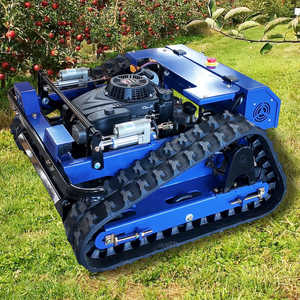 เครื่องตัดหญ้าแบบสายพานตีนตะขาบ 190 ซีซี ใช้แก๊สโซลีน ขับเคลื่อนด้วยตัวเอง ใบมีดแบบหมุน ระบบปล่อยหญ้าด้านหลัง ดีไซน์สายพานสีน้ำเงิน - Product Image 6