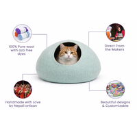 Niche pour chat en feutre de laine fait main, plusieurs couleurs, écologique