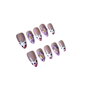 <span class=keywords><strong>Ongles</strong></span> à presser 3D en acrylique de luxe, faits main, motifs floraux, longueur moyenne/courte, vente en gros - Product Image 5