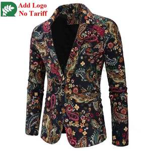 Men's Floral Slim Fit Stylish Dinner Party Prom Wedding Tuxedo Sublimation Blazer Jacket - Product Image 2