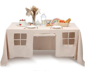 Carpa de juegos con mantel para niños, fortín, casa de juegos interior y exterior, castillo de princesa, para camping, fiestas de cumpleaños, cubierta decorativa y actividades - Product Image 2