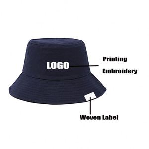 Custom Embroidery Logo Outdoor Sun <b>Bucket</b> Fisherman Caps Beach <b>Hats</b> Casual 100% Cotton <b>Bucket</b> <b>Hat</b> - Product Image 3
