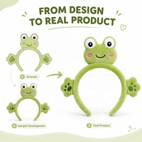 Diadema de Felpa Suave de Alta Calidad con Diseño Personalizado de Rana, Prototipado Profesional de Producto Real a Partir de Ilustraciones, Banda para el Cabello Suave