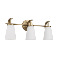 Lámpara de Pared de Estilo Minimalista Moderno, Iluminación Interior, Marco de Latón Envejecido con Cristal Blanco, Lámpara LED para Baño, Hotel, Hogar