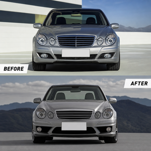 Kit de Carrocería Estilo 63 para <span class=keywords><strong>Mercedes</strong></span>-Benz Clase <span class=keywords><strong>E</strong></span> W211 2004 2005 2006 <span class=keywords><strong>2007</strong></span> 2008, Parachoques Trasero, Parachoques Delantero, Luces Antiniebla, PP - Product Image 4