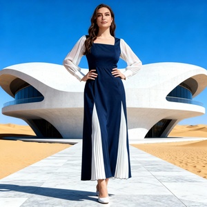 Abaya en polyester de couleur unie de qualité supérieure pour femmes musulmanes, robe élégante et modeste, collection personnalisée en gros - Product Image 1