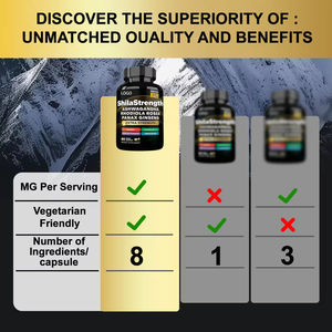 60 Cápsulas <span class=keywords><strong>8</strong></span> em <span class=keywords><strong>1</strong></span> Shilajit Ashwagandha Rhodiola Rosea Panax Ginseng Minerais Fulvicos & Ácido Suporte Energético para Homens e Mulheres - Product Image 4