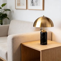 Lampe de table champignon de style nordique, design italien, en marbre, pour chevet, salon, canapé, chambre à coucher et bureau, luxe léger