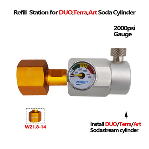Adaptador de Estación de Recarga de CO2 Personalizable Zimakyfa para Cilindro de Conexión Rápida SodaStream DUO, Tanque Grande de Carbonatador, Soporte OEM - Product Image 1