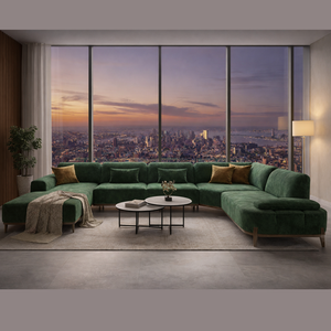 Modern Living Room <b>Sofa</b> Set with Custom Upholstery High Density <b>Foam</b> Cushioning Designed for Villa Home Office Hotel Interiors - Product Image 2