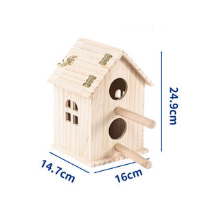 บ้านนกไม้เนื้อแข็งขนาดใหญ่ ดีไซน์ทันสมัยสำหรับกลางแจ้ง ลายสัตว์ บ้านสัตว์เลี้ยงสำหรับนกและสัตว์เล็ก เหมาะสำหรับห้องนั่งเล่น - Product Image 6
