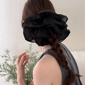 Élastiques à cheveux en maille surdimensionnés élégants, grands bandeaux pour femmes - Product Image 5