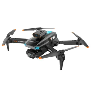 Drone P10 RC LED avec 8K double caméra évitement d'obstacles télécommande avion Wifi FPV flux optique quadrirotor