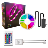 TCWin 2025 tendance RGB 5050 LED bande lumineuse 5m DC12V IP65 étanche 24 télécommande pour TV rétro-éclairage intérieur extérieur