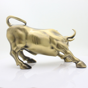 Modèle de taureau espagnol en métal 3D, figurine en métal moulé sous pression, petite sculpture, bronze doré, taureau de Wall Street, statue de pitbull, décoration, boîte cadeau - Product Image 3