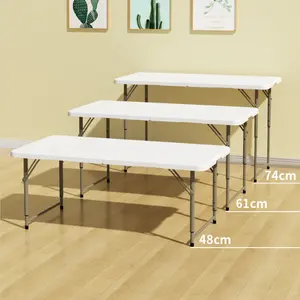 Meubles peu encombrants table de camping pliable rectangulaire en plastique portable pour barbecue table pliante d'extérieur