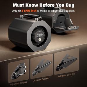Verrou de remorque réglable AMBITION, nouvelle combinaison, compatible avec coupleur de 2-5/16 pouces, fixation facile pour camping-car, remorque, bateau, caravane, noir - Product Image 2