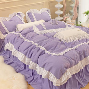 Set Sprei Kasur Gaya Putri 11-Piece dengan Renda, Sarung Selimut Katun Dicuci, Isi Wol Berkualitas, Set Selimut Musim Gugur - Product Image 3