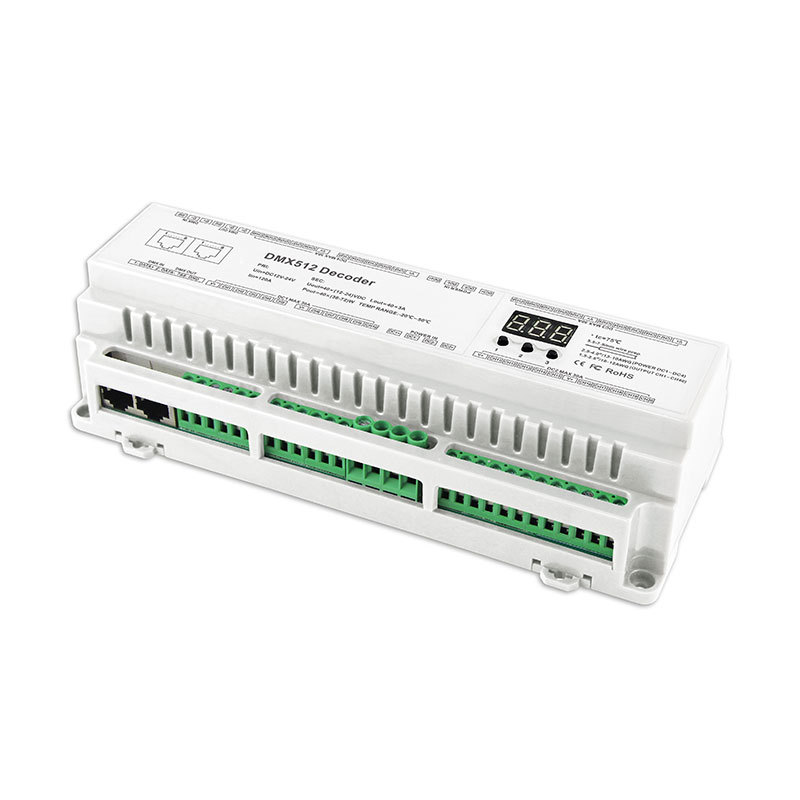 DMX512/1990 digital signal to PWM signal 40CH DIN RAIL DMX512 Decoder
