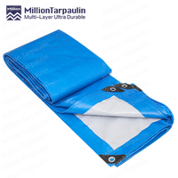 Bâche PE laminée Million Olive Blue White, taille standard, pour stockage agricole en Afrique
