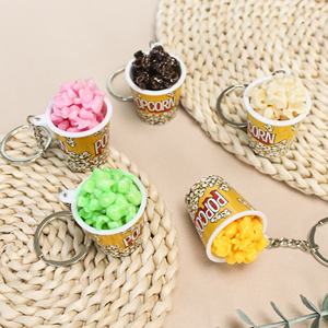 พวงกุญแจป๊อปคอร์นพลาสติกและพีวีซีทำมือ ทนทาน น่ารัก สไตล์การ์ตูน สำหรับนักเรียน ตกแต่งด้วยการพิมพ์ UV บรรจุกล่อง - Product Image 5