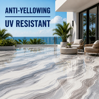 Colle époxy AB résistante aux UV, résine liquide transparente comme du cristal pour tables en bois d'extérieur et revêtement de sol artistique 3D
