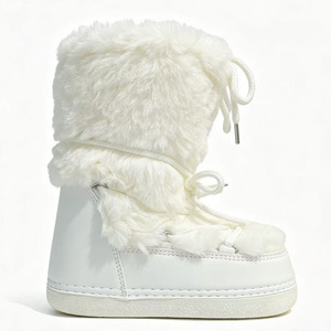 Bottes d'hiver pour femmes mi-mollet <span class=keywords><strong>avec</strong></span> <span class=keywords><strong>fourrure</strong></span> et tige en PU, semelle intérieure en peluche, imperméables et chaudes - Product Image 2