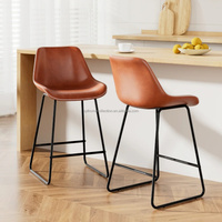 Tabouret haut commercial simple et polyvalent, chaise îlot sans bras de style nordique avec dossier