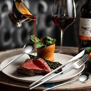 <span class=keywords><strong>Set</strong></span> di <span class=keywords><strong>posate</strong></span> in acciaio inossidabile dorato per ristorante, lavabile in lavastoviglie, cucchiaio e forchetta, in offerta speciale - Product Image 3