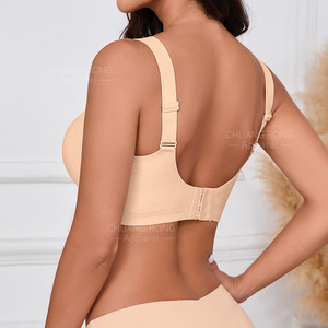 Sujetador inalámbrico sin costuras para mujer, con tiras de gel, soporte profundo en V, <span class=keywords><strong>push</strong></span>-<span class=keywords><strong>up</strong></span>, invisible, suave, color nude, sin aros, cómodo. - Product Image 2