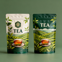 Emballage d'impression personnalisé à marque privée, sachets refermables en aluminium pour grains de café de 250 g et 500 g, sachets de thé réutilisables à fond plat