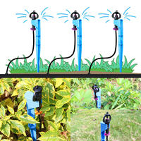 Plástico 360 °   Kit de Microaspersores Giratorios con Estaca para el Suelo, para Riego de Invernaderos, Árboles Frutales y Sistemas de Riego Agrícola