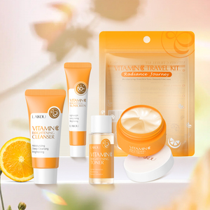 LAIKOU Skin Care VC Travel Set 4pcs Brightening Cleanser Toner <b>Sunscreen</b> Serum Cream Vitamin C Whitening Anti-spots Travel Kit - Product Image 3