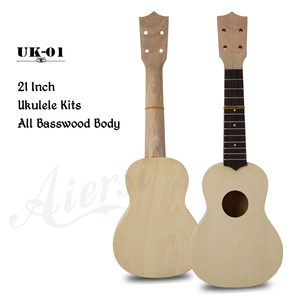 China Aiersi marca Basswood Diy <span class=keywords><strong>ukelele</strong></span> Kits guitarra pequeña para niños estudiantes principiantes cuerpo de Uke blanco OEM/ODM instrumentos musicales - Product Image 1