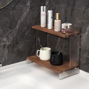 Table de toilette personnalisée, étagère de rangement multi-niveaux, boîte de rangement pour cosmétiques, lavabo, salle de bain, bureau, étagère de rangement - Product Image 3