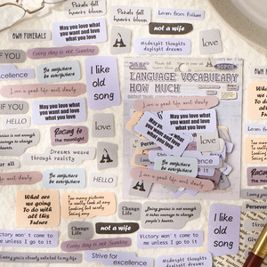 สติกเกอร์สมุดบันทึก 50 แผ่น จากโรงงานโดยตรง สติกเกอร์คำศัพท์<span class=keywords><strong>ภาษา</strong></span>อังกฤษสไตล์วินเทจสำหรับตกแต่งสมุดภาพ - Product Image 3