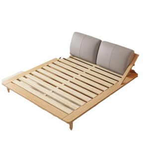 Modern Minimalist Solid Wood Platform <b>Bed</b> 1.5m Soft Headboard Nordic Style Japanese Tatami Low <b>Bed</b> For Small Apartments Master - Product Image 5