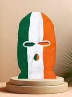 Cagoule tricolore rayée verte, blanche et orange à motif drapeau irlandais, avec impression numérique, en tissu courant