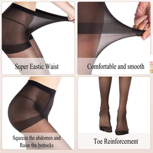 Collants mats opaques 60D pour femmes, anti-bactériens, amincissants, en nylon doux et durable, taille haute, effet gainant - Product Image 3