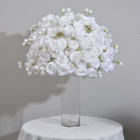 A-FB100 vente en gros boules de fleurs en soie artificielle pièce maîtresse faux arrangement de boules de fleurs roses pour la décoration d'événement