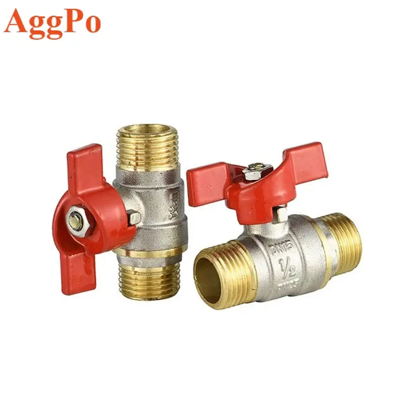metal pipe valve male thread brass ball valve with butterfly handle