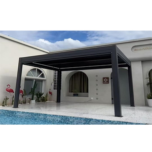 Muebles de Jardín Modernos y Lujosos para Exteriores, Pérgola de Aluminio Motorizada, Gazebo con Toldo Retráctil de 6x6 - Product Image 6