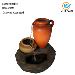 Fontaine d'eau de table <span class=keywords><strong>en</strong></span> résine rustique KW - Cascade d'eau à plusieurs niveaux, faite à la main, personnalisable, installation facile - Product Image 6