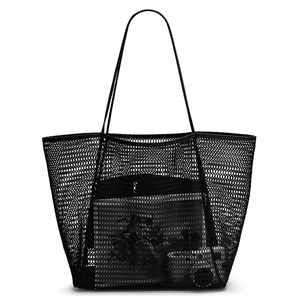 Sac de plage en maille grande capacité, pliable, pour la natation et les voyages d'été - Product Image 2