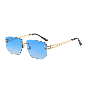 Gafas de Sol Cat Eye sin Montura, Lentes Azules Degradados con Logotipo Personalizado, Ligeras, Unisex, Protección Solar para Adultos - Product Image 6