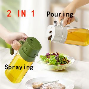 Bouteille Distributrice d'Huile d'Olive 2-en-1 de 550 ml, Qualité Alimentaire, Vaporisateur et Verseur d'Huile de 18 oz pour Sauce Soja, Vinaigre, Vin de Cuisine - Product Image 2
