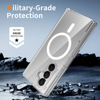 Coque de protection antichoc magnétique transparente de luxe anti-jaunissement avec charnière pour Samsung Galaxy Z Fold 7 8 Ultra